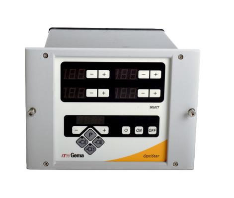 De Controleeenheid van het Optistarcg06 geeft opdracht de Automatische Kanon tot Nr 1004067