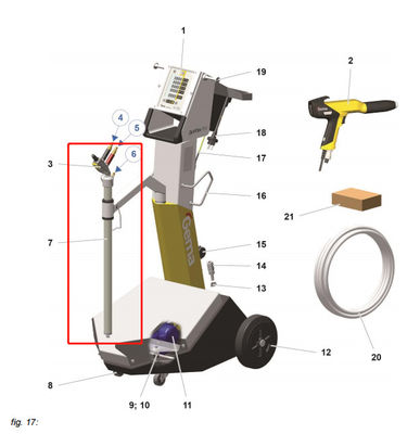 1009679 Onderdelen voor coatingapparatuur, fluidiseer-/zuigeenheid ro B
