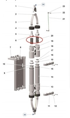1020805 Zwarte klemklep poedercoating pistool onderdelen voor geoptimaliseerde Pp07 machine