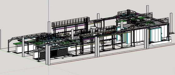 Horizontaal aluminiumprofiel krachtsvrij transportsystem poedercoatinglijn