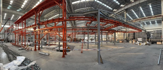 Horizontaal aluminiumprofiel krachtsvrij transportsystem poedercoatinglijn