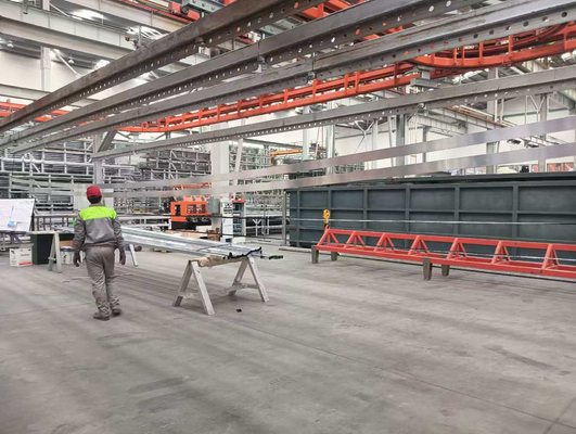 Horizontaal aluminiumprofiel krachtsvrij transportsystem poedercoatinglijn