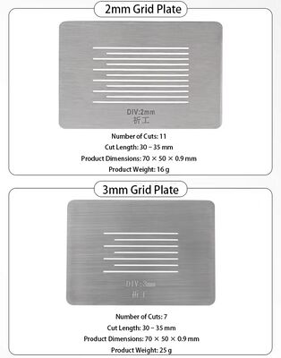 Complete kruis-snede hechtingstestkit met 1mm rastermes, geleideplaat & gereedschap