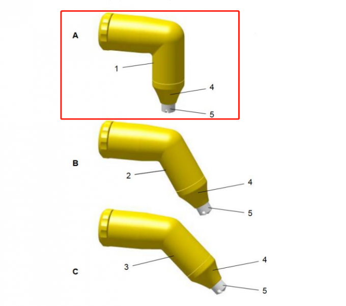 1009139 PA03 Hoek van het lichaam 90 graden Volledig hoekige spuitstuk van Ga03 poedercoating Onderdelen 2